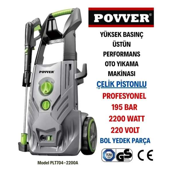 Povver Profesyonel Yüksek Basınçlı Yıkama Makinası (2200 W-195 Bar) - Görsel 6