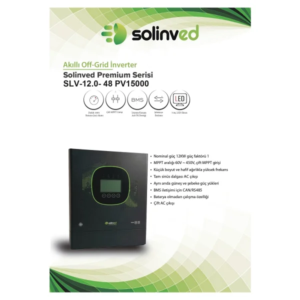 Solinved Gordion 12 Kw Mppt 48 V Off-Grid Monofaze Akıllı Inverter - Görsel 2