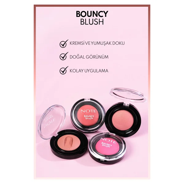 Note Bouncy Blush 01 Paradise Krem Allık - Görsel 4