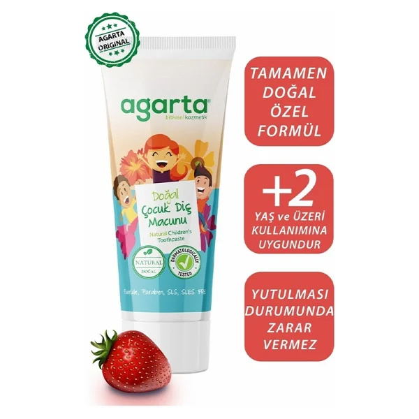 Agarta Doğal Çilekli 75 Ml Florürsüz Çocuk Diş Macunu - Görsel 2