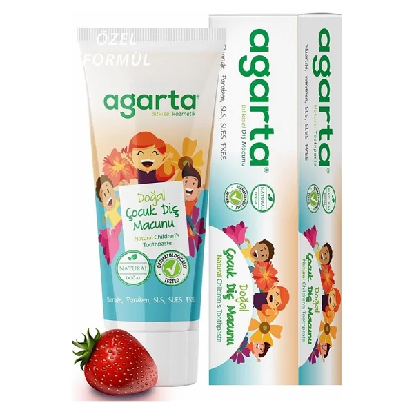 Agarta Doğal Çilekli 75 Ml Florürsüz Çocuk Diş Macunu - Görsel 4