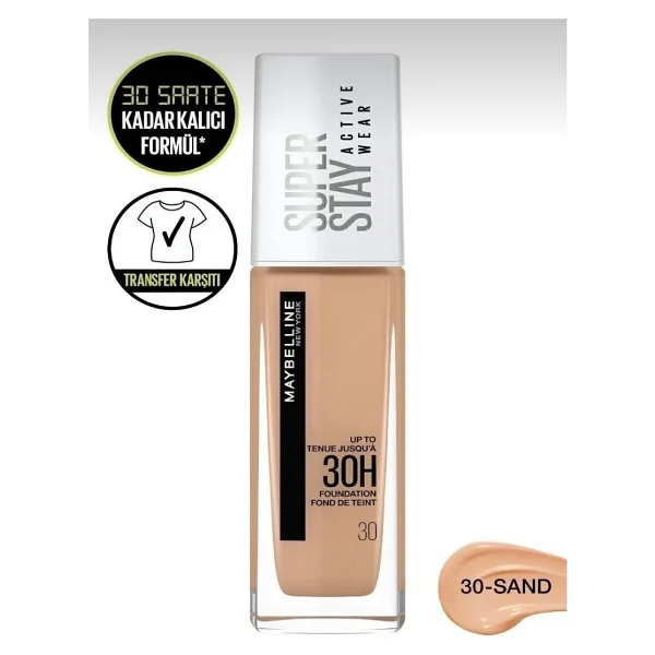 Maybelline Super Stay Active Wear 30h 30 Sand 30 Ml Likit Fondöten - Görsel 2