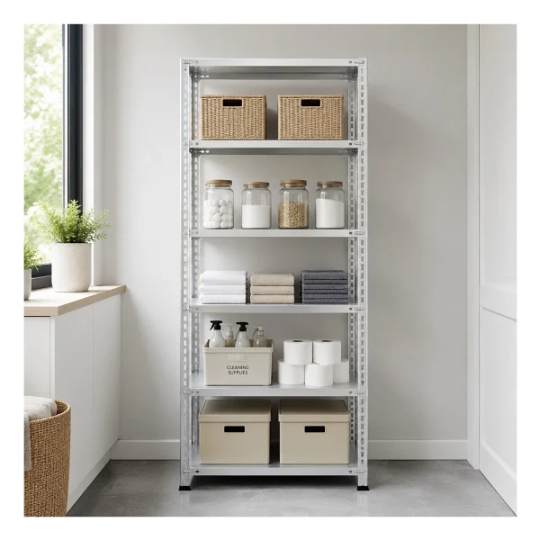 Rafburada 6 Katlı Galvaniz Çelik Raf - Depo, Arşiv, Kiler, Dosya, Market Rafı 20x60 Cm-150 Cm-0.70 Mm - Görsel 6