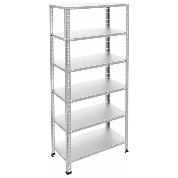 Rafburada 6 Katlı Galvaniz Çelik Raf - Depo, Arşiv, Kiler, Dosya, Market Rafı 20x60 Cm-150 Cm-0.70 Mm - Görsel 2