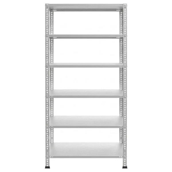 Rafburada 6 Katlı Galvaniz Çelik Raf - Depo, Arşiv, Kiler, Dosya, Market Rafı 20x60 Cm-150 Cm-0.70 Mm - Görsel 4