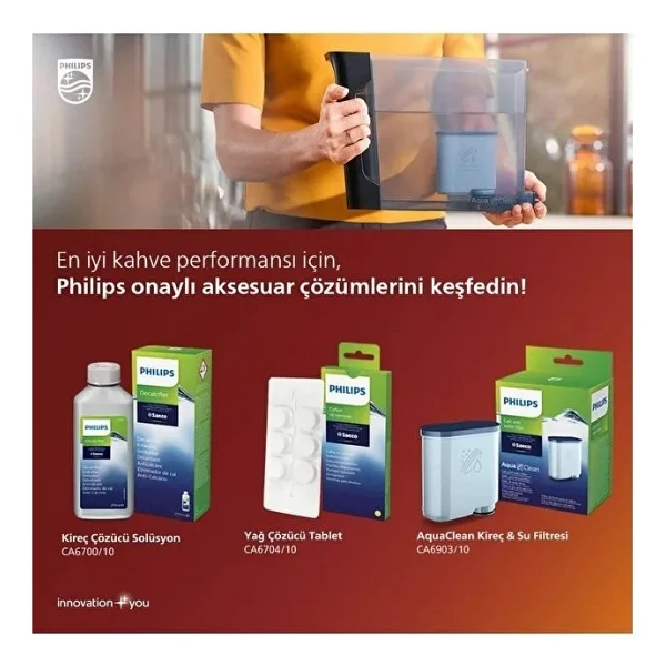 Philips Espresso Makinası Bakım Kiti Kireç Çözücü, Yağ Çözücü, Su Filtresi - Görsel 6