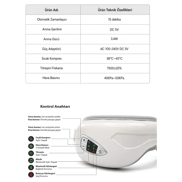 Walke G-01 Isıtmalı Göz Masaj Aleti - Görsel 6