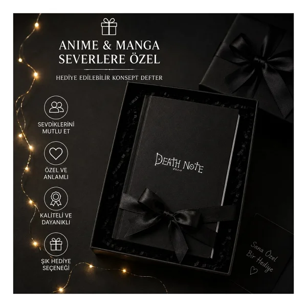 A5/80yp/70gr./Death Note Konsept Defter - 421-Siyah - Ciltli Defter , Konsept Defter , Fantazi Defter - Görsel 5
