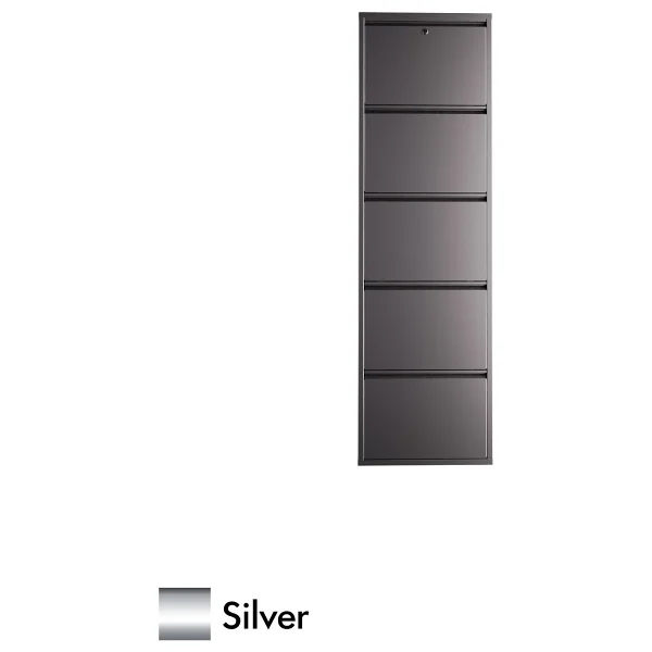 Evdemo Kilitli 5 Kapaklı Metal Ayakkabılık Silver Gümüş - Görsel 4
