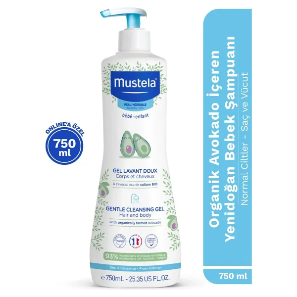Mustela Gentle Cleansing Gel Yenidoğan Şampuanı 750 Ml - Görsel 3