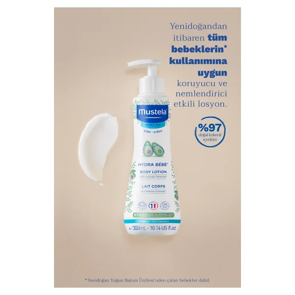 Mustela Bebek Vücut Losyonu 300 Ml Avokado Perseose Doğal İçerikli Hassas Ciltlere Uzun Nemlendirme - Görsel 6