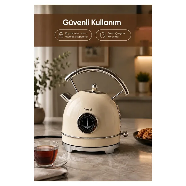 Fressi Magnoli Fr-Kt06 2200 W 1.8 Lt Retro Kettle - Görsel 3