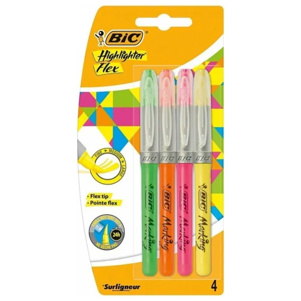 Bic Marking Flex 4'lü Fosforlu Kalem Seti - Görsel 4