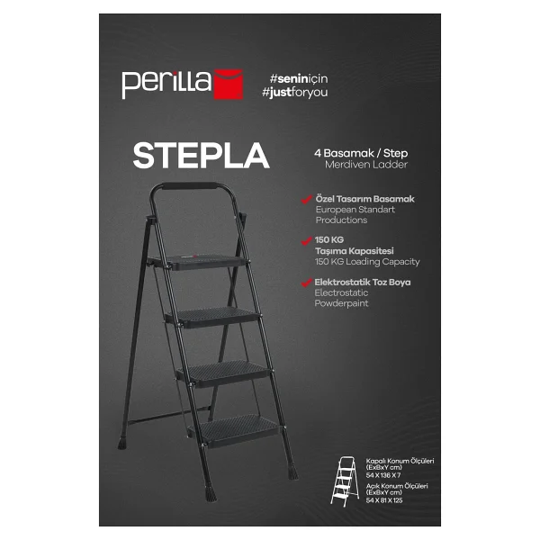 Perilla Stepla 51403 3 Basamaklı Katlanır Merdiven - Görsel 7
