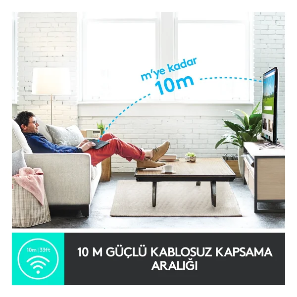 Logitech K400 Plus 920-007149 Siyah Q Kablosuz Klavye - Görsel 4