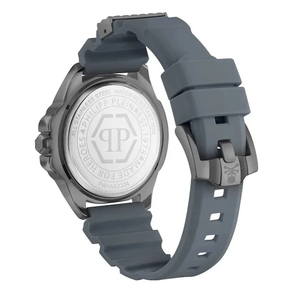 Philipp Plein The Skull PWAAA2324 Silikon Kordon Gri-Rose Gold Erkek Kol Saati - Görsel 2