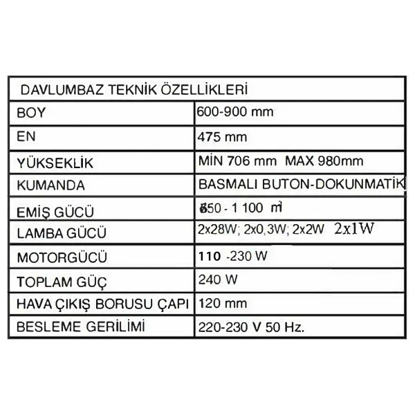 Alveus Mod 3000 60 Cm Beyaz Cam Davlumbaz - Görsel 5