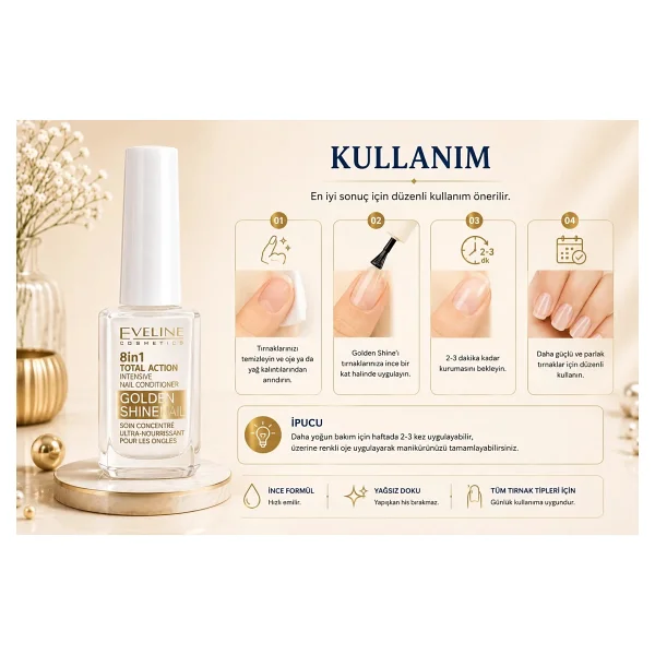 Eveline Cosmetics Total Action 8 İn 1 Intensive Nail Conditioner 12 Ml - Görsel 3