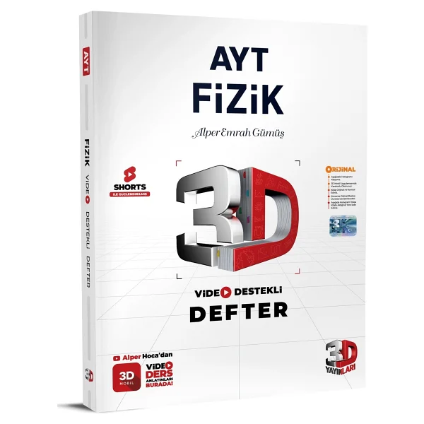 3d Yayınları Ayt Fizik Video Destekli Defter - Görsel 4