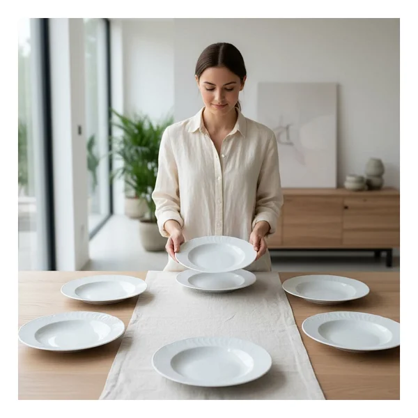 Güral Porselen Sembol 19 Cm 6'lı Çukur Yemek Tabağı - Görsel 2