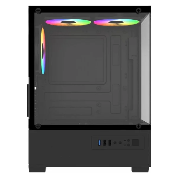 Power Boost Pb-M5001b Rainbow Fanlı 500 W Siyah Micro Atx Oyuncu Kasası - Görsel 5