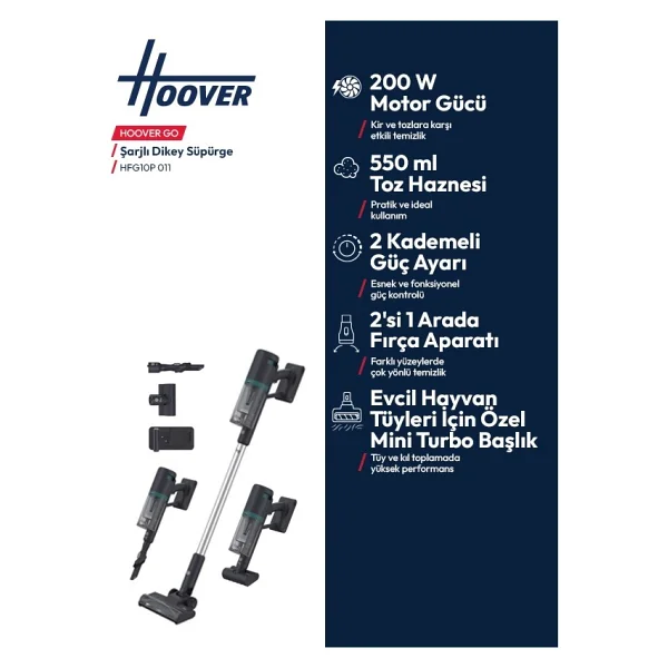 Hoover Hfg10p 011 Şarjlı Dikey Süpürge - Görsel 3
