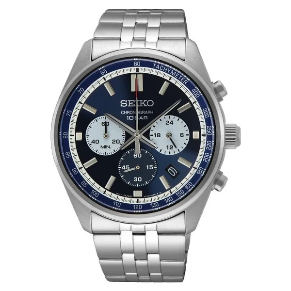 Seiko Ssb427 Gümüş-Mavi Erkek Kol Saati - Görsel 6
