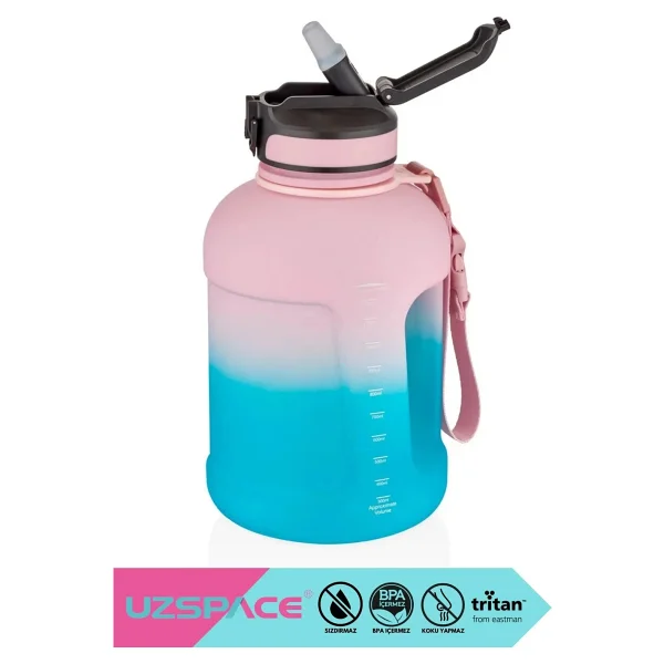 Uzspace 3067 Çift Renk 1700 Ml Motivasyon Matarası - Görsel 2