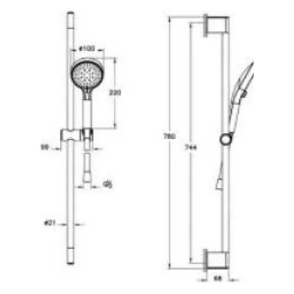 Artema Base Round A4590836 Sürgülü Mat Siyah Duş Seti - Görsel 2