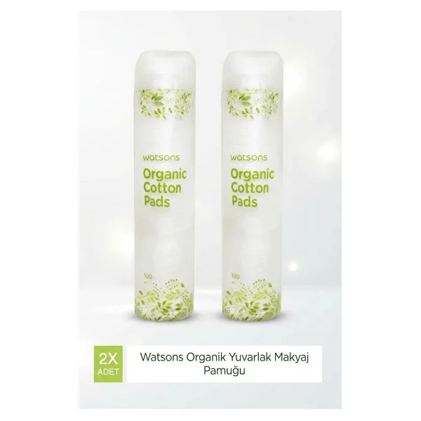 Watsons Organik Yuvarlak Makyaj Pamuğu - Cilt Dostu, Hassas Temizlik, 2 Paket (100 Adet), Paraben İçermez - Görsel 2