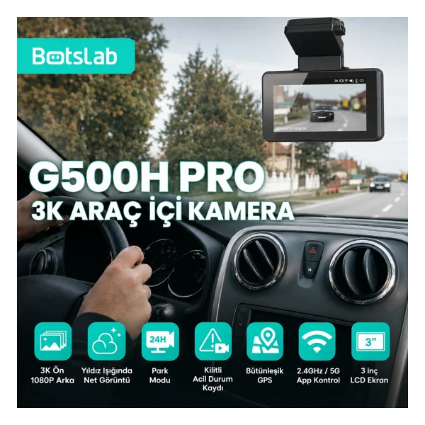 Botslab 360+ G500h Pro Ön Ve Arka Araç Kamerası Seti - Görsel 2
