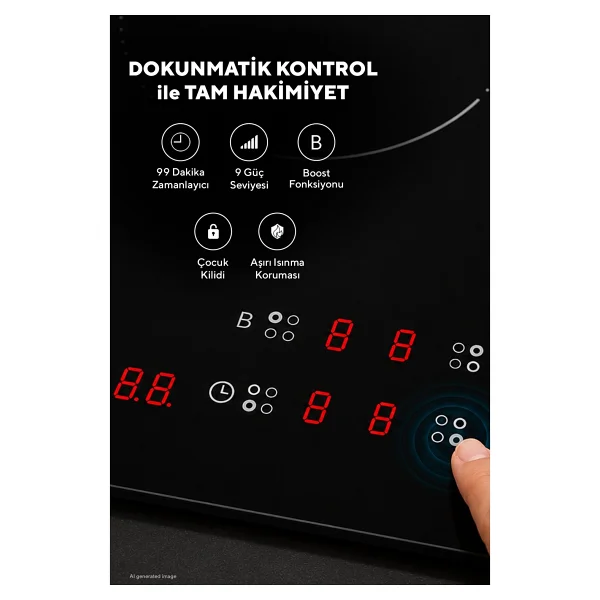 Kumtel Hı6-4tb İndüksiyonlu Ankastre Ocak - Görsel 4