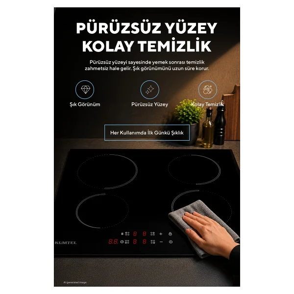 Kumtel Hı6-4tb İndüksiyonlu Ankastre Ocak - Görsel 5