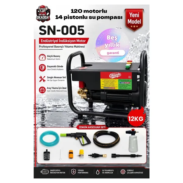 Okaoda Sn005 180 Bar Basınçlı Yıkama Makinesi - Görsel 6