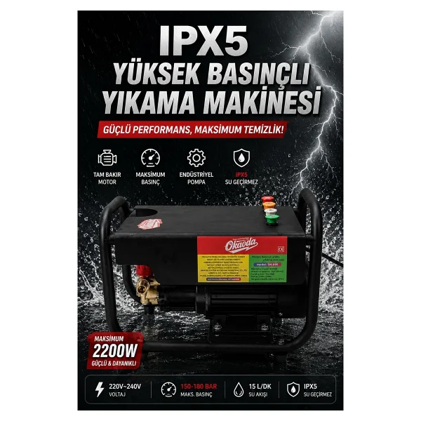Okaoda Sn005 180 Bar Basınçlı Yıkama Makinesi - Görsel 5