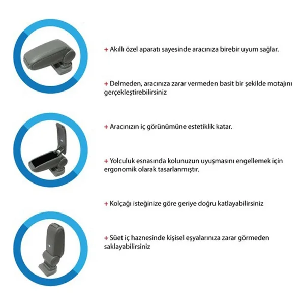 Niken Ford Fiesta Kol Dayama Kolçak Vidasız Orta Konsol Niken 2009+ - Görsel 6