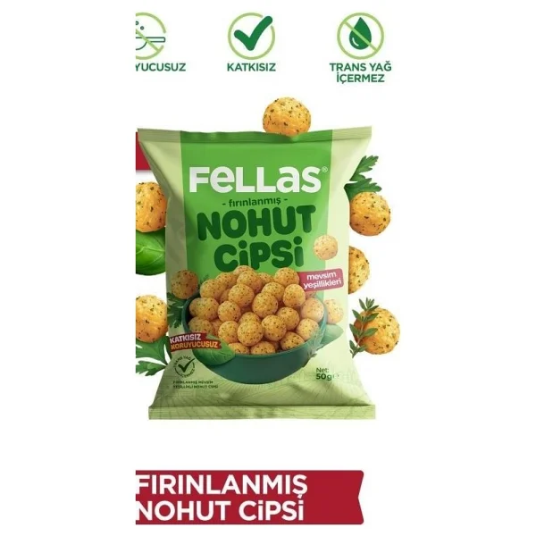 Fellas Mevsim Yeşillikleri Nohut Cipsi 50 Gr - Görsel 2