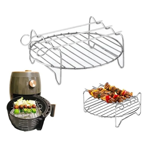 Popüler Airfryer Şiş Izgarası Xiaomi 3.5 Lt Ve Philips 4.1 Lt Ile Uyumlu Hava Fritözü Şiş Izgarası 18 Cm - Görsel 4