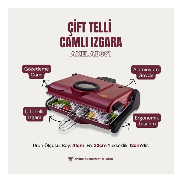 Akel Ab661 1200 W Kapaklı Izgara - Görsel 2