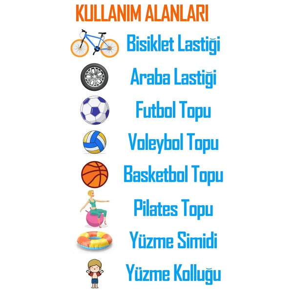 Telvesse 5'li Set Top Şişirme İğnesi Seti Voleybol Basketbol Futbol Bisiklet Pilates Şişirme Seti Art005 - Görsel 2
