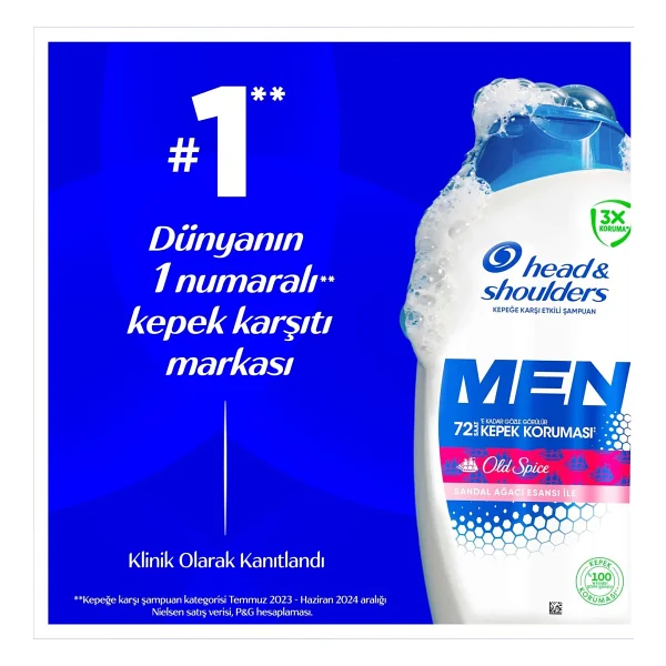 Head & Shoulders Men Old Spice 330 Ml Kepek Şampuanı - Görsel 4