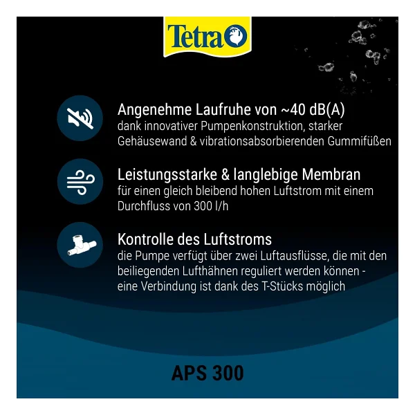 Tetra Tec Aps-300 Çift Çıkışlı 300 lt/h Akvaryum Hava Motoru - Görsel 4