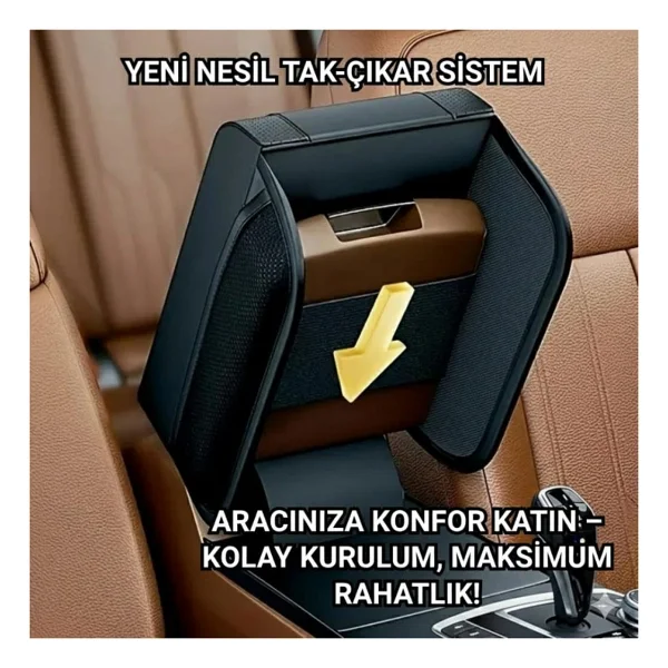 Coofbe Premıum Yumuşak 2 Yan Cüzdanlı Araç Kol Dayama Padi. Kol Dayama Yastığı Araç İçi Organizer Kol Dayama - Görsel 5