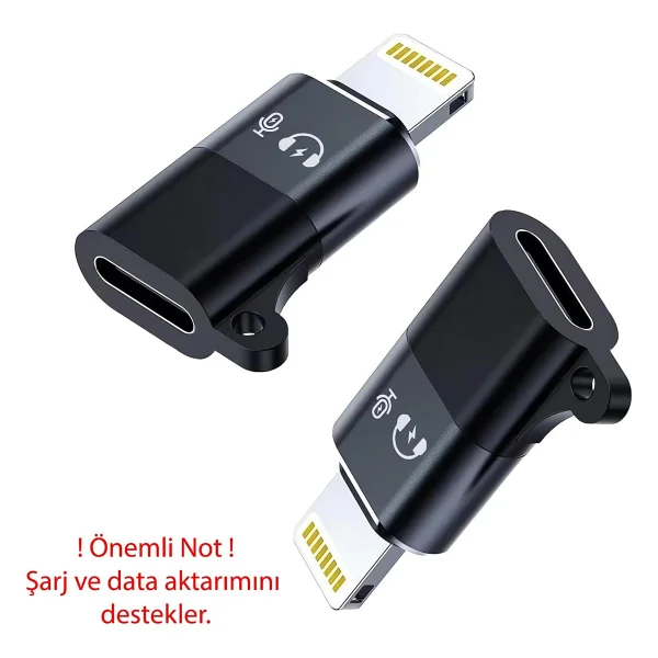 Daytona Cl2 Lightning USB C Şarj Ve Data Aktarım Destekli Kulaklık Adaptörü Dönüştürücü, 2 Adet Aux Ses Adaptörü Konektörü Dongle/Lightning Erkek - USB C Dişi - Görsel 4