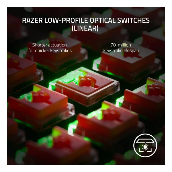 Razer Deathstalker V2 Pro Tkl RGB Red Switch Kablolu/Kablosuz Mekanik Oyuncu Klavyesi - Görsel 2