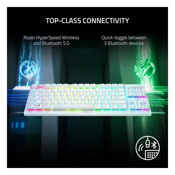 Razer Deathstalker V2 Pro Tkl RGB Red Switch Kablolu/Kablosuz Mekanik Oyuncu Klavyesi - Görsel 3