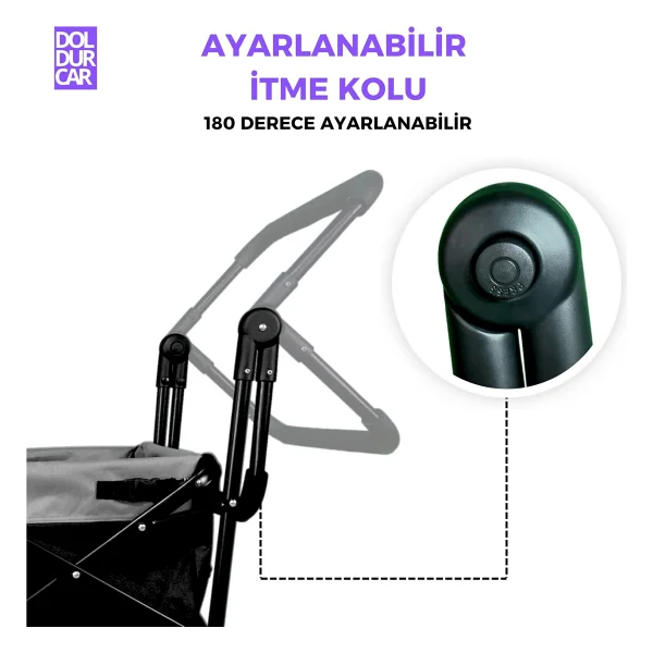 Doldurcar Katlanabilir Vagon Büyük Tekerlekli Plaj Ve Kamp Arabası Çocuk Ve Yük Taşıma İçin Katlanabilir Alışveriş Arabası Bahçe, Seyahat Ve Alışveriş İçin Hafif Taşıma Arabası. - Görsel 4