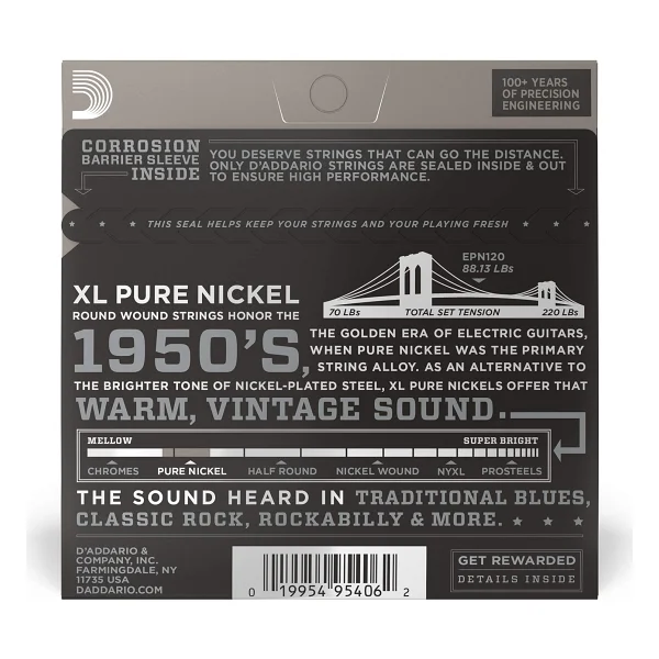 D'addario Pure Nickel Epn120 Super Light 09-41 Elektro Gitar Teli - Görsel 3