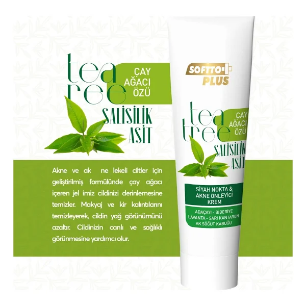 Softto Plus Çay Ağacı Özü & Salisilik Asit 50 Ml Sivilce Kremi - Görsel 2