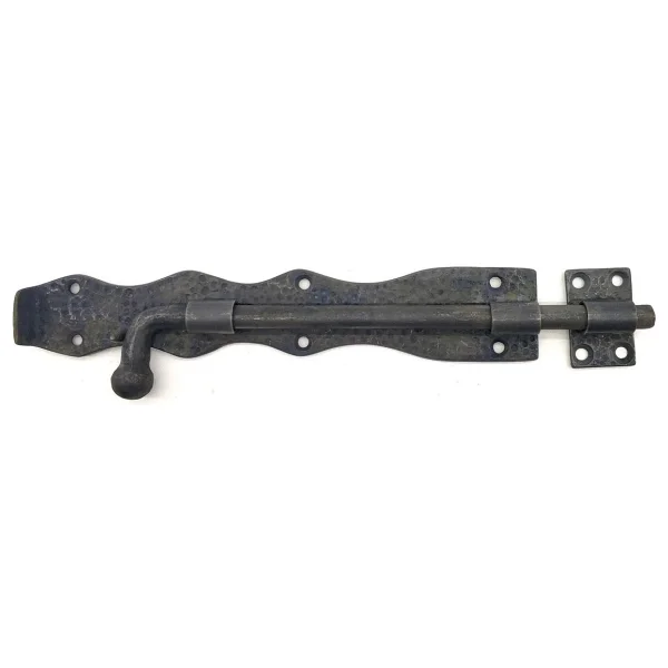 Antika Tarz Dekoratif Pirinç Dövme Kapı Sürgüsü - 25cm, Oksit - Görsel 2
